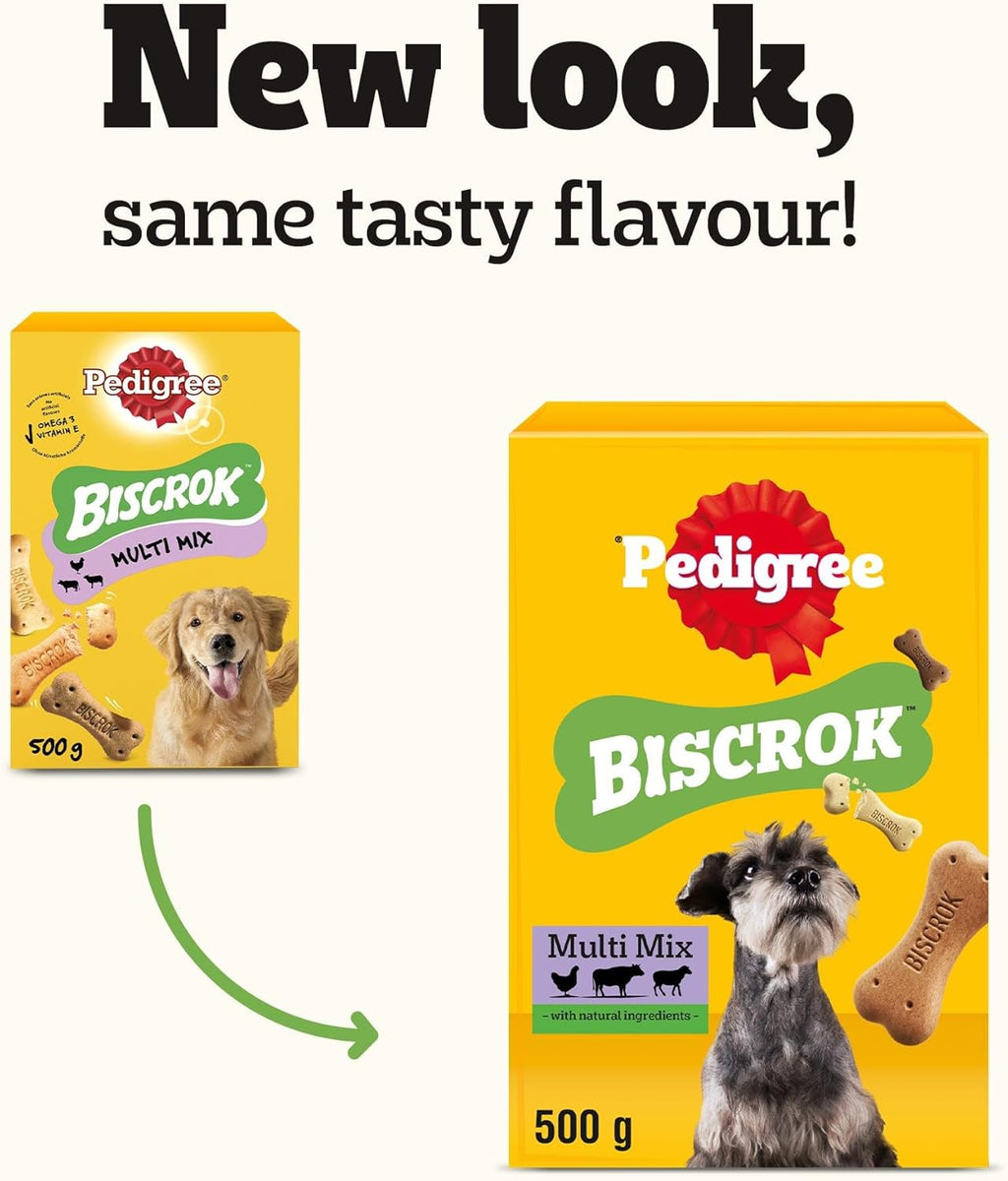 Pedigree Biscrok Multi Mix - Dog Treats - Bone-Shaped Biscuits - 500 g