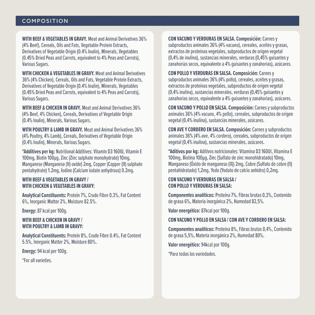 by Amazon Complete Wet Food for Adult Dogs, Meat Selection in Gravy, 4.8 kg (48 pouches of 100g)