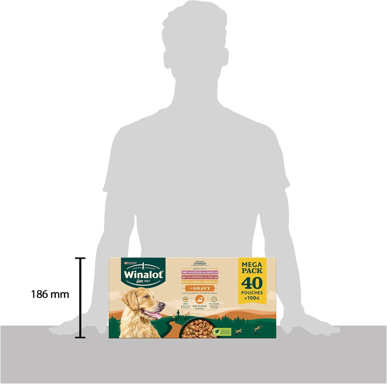 WINALOT Sunday Dinner Mixed in Gravy Wet Dog Food Pouches 40x100g