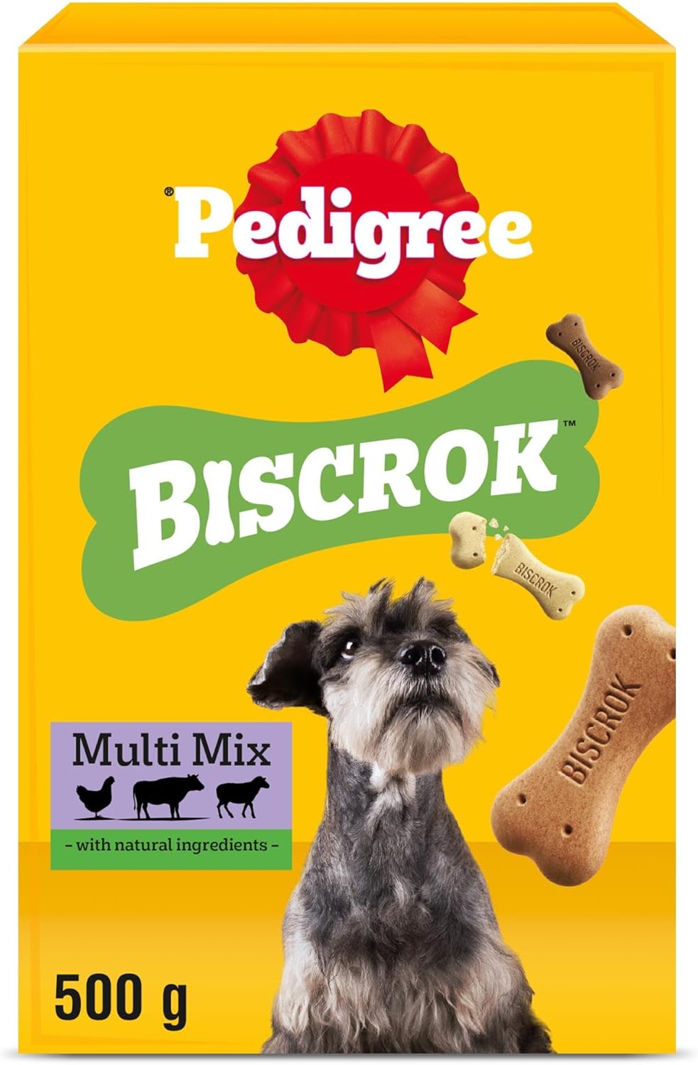 Pedigree Biscrok Multi Mix - Dog Treats - Bone-Shaped Biscuits - 500 g