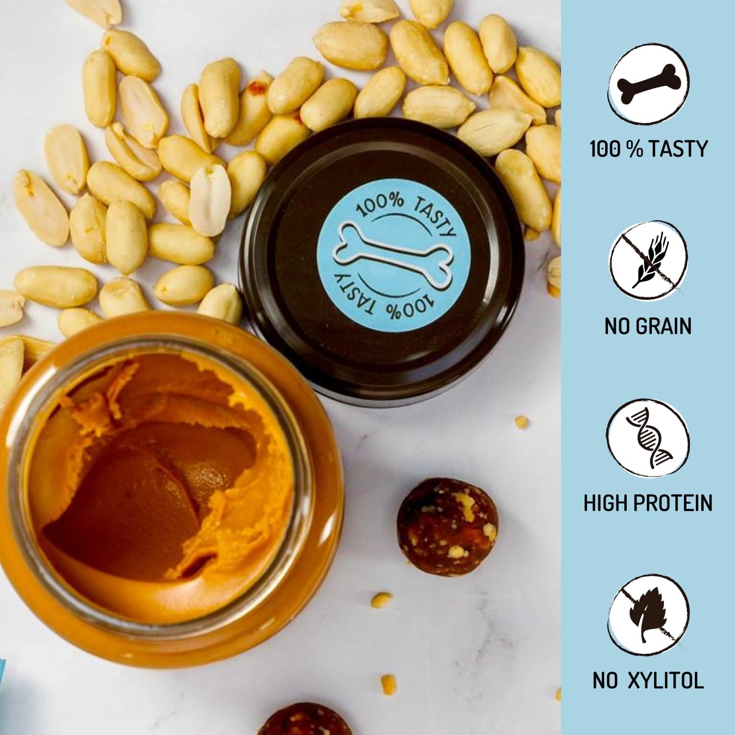 Peamutt Dog Peanut Butter | Peanut Butter Dog Treat | Formulated for Dogs | No Added Sugar and Salt | No Sweeteners | Dog Friendly Texture | Perfect Dog Treat | Pack of 1x340g