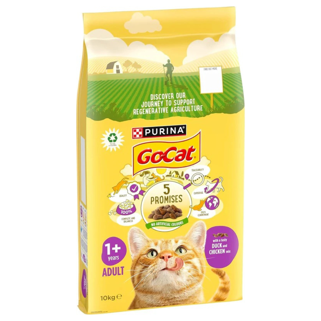 GO-CAT Adult Dry Cat Food Chicken and Duck 10kg Pack