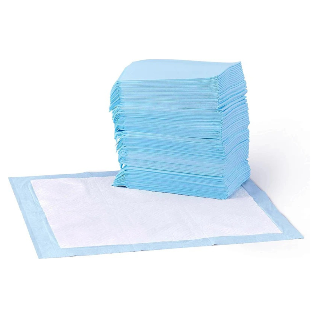 Amazon Basics Dog and Puppy Training Pads, Leakproof, 5-Layer Design with Quick-Dry Surface, Regular, Pack of 50, Blue