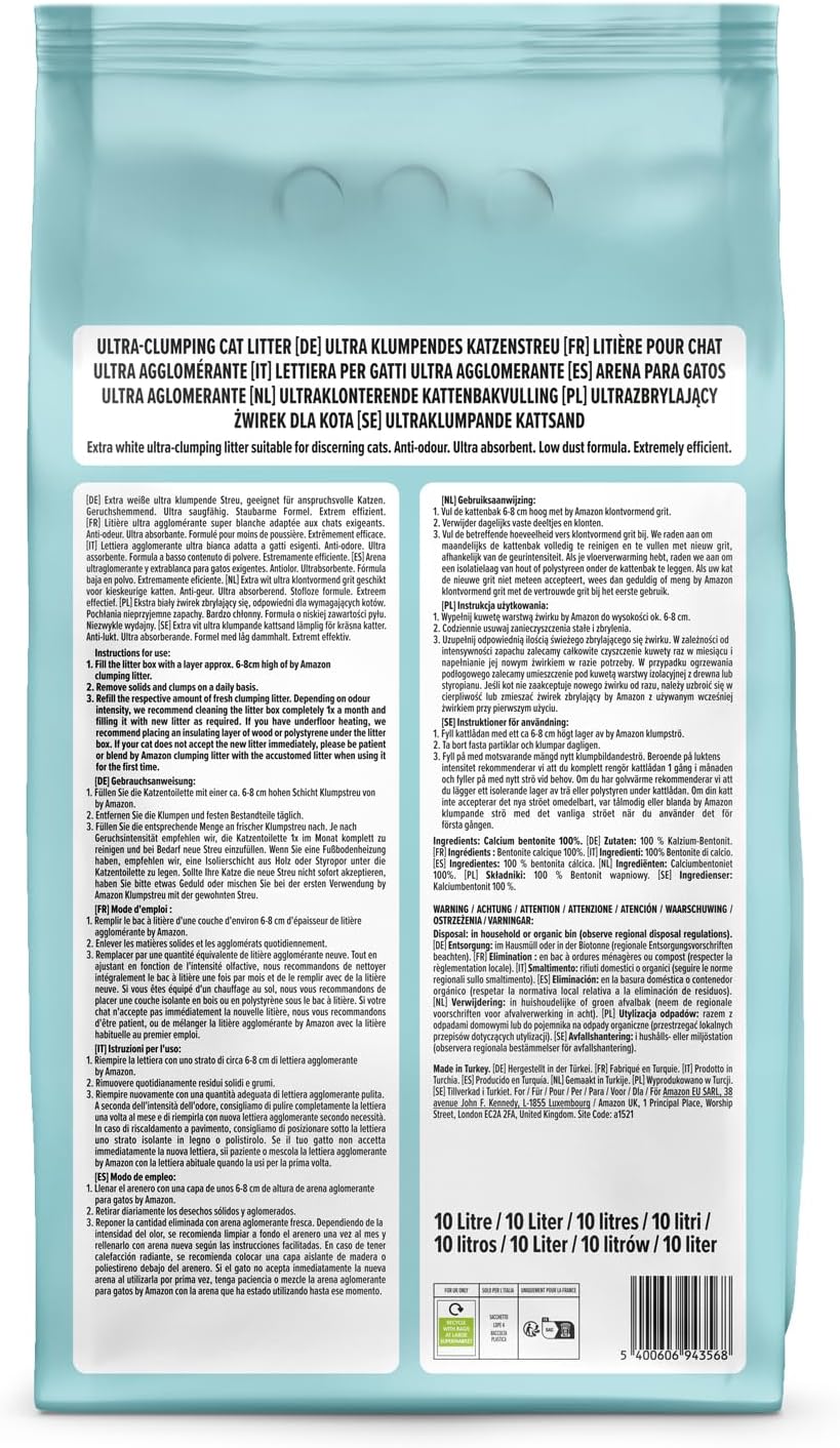 by Amazon Extra White Ultra Clumping Cat Litter 10L