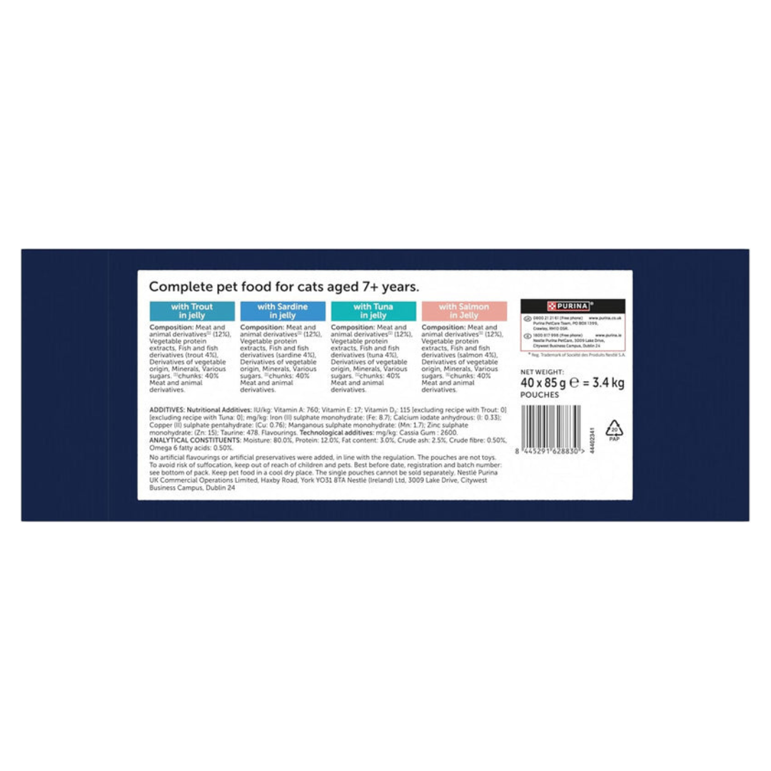 FELIX As Good As it Looks Senior 7+ Fish Selection in Jelly Wet Cat Food 40x85g