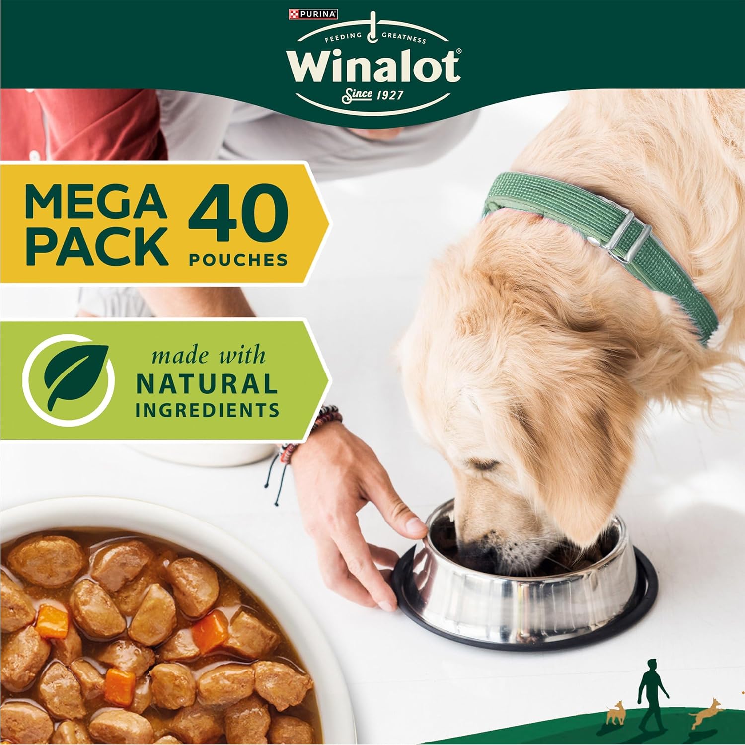 WINALOT Meaty Chunks Mixed in Gravy Wet Dog Food Pouches 40x100g