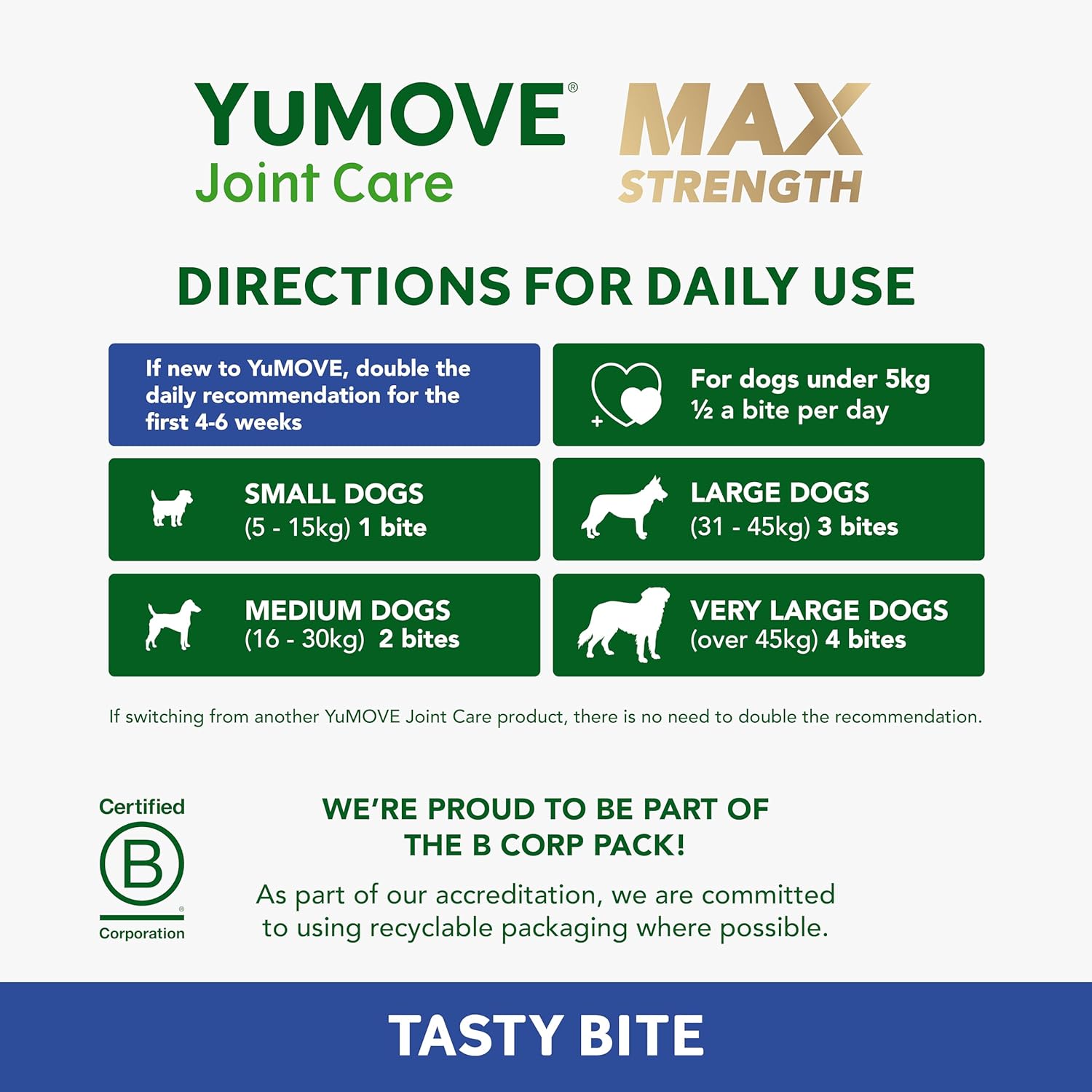YuMOVE Max Strength Joint Supplement for Senior Dogs, Essential Dog Hip and Joint Aid for Senior Dogs with Glucosamine, Chondroitin, Green Lipped Mussel, Aged 8+, 60 Chews