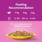 WHISKAS - 7+- Senior Wet Cat Food Pouches - 40 x 85 g - Poultry in Jelly - Bulk Cat Food Megapack - 40 Pouches