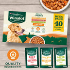 WINALOT Meaty Chunks Mixed in Gravy Wet Dog Food Pouches 40x100g