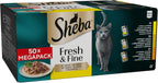 Sheba Cat Wet Food - Fresh and Fine - Cat Pouches Poultry in Gravy - 50 x 50 g Pack