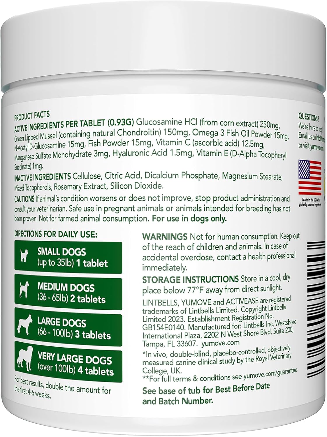 YuMOVE Senior Dog Joint Supplement, Higher Strength for Joint Care, Essential Hip & Joint Support for Older Dogs with Glucosamine, Chondroitin, Green Lipped Mussel, Aged 8+, 120 Tablets