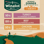 WINALOT Sunday Dinner Mixed in Gravy Wet Dog Food Pouches 40x100g