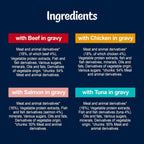 FELIX Tasty Shreds Adult Wet Cat Food Mixed Selection in Gravy Chicken, Beef, Tuna, Salmon 40 x 80g Pouches