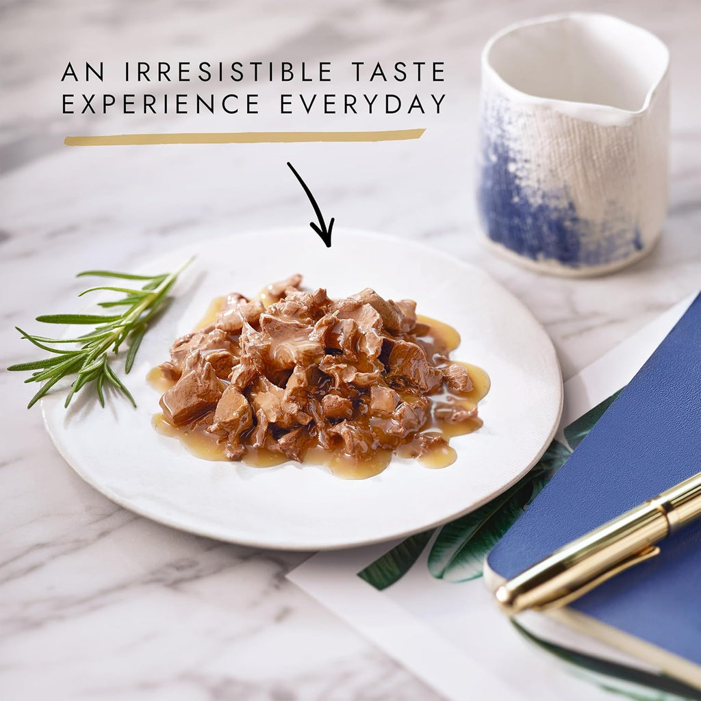 GOURMET Perle Ocean Collection Adult Wet Cat Food Mini Fillets in Gravy Tuna, Shrimp, Plaice, Salmon, White fish, Ocean Fish 40 x 85g Pouches