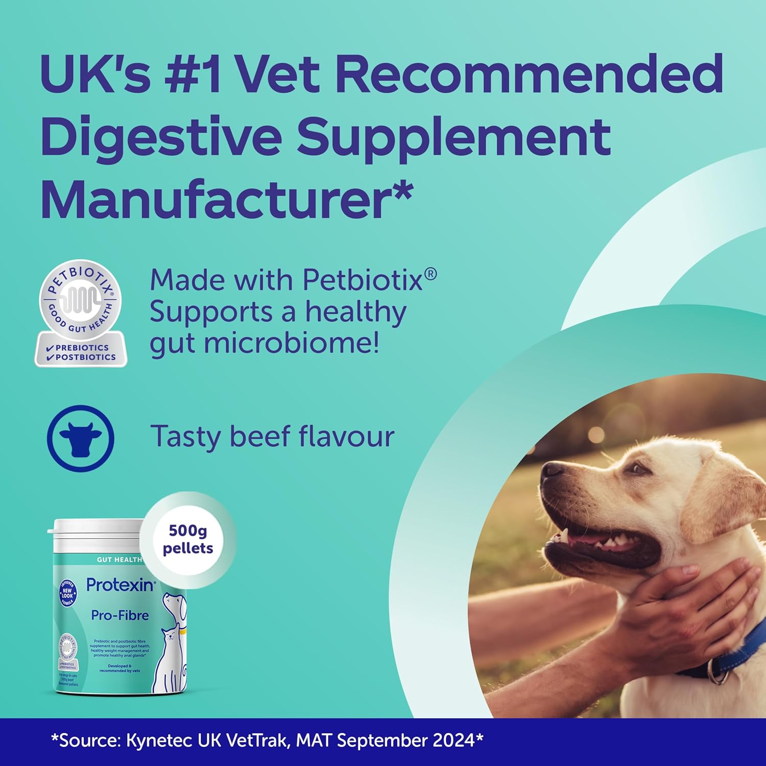 Protexin Pro-Fibre for Dogs, High-Fibre Digestive Supplement with Prebiotics & Postbiotics, Fibre for Dogs to Support Gut Health, Immune , Anal Glands & Stool Support, Protexin Dog Supplement, 500g