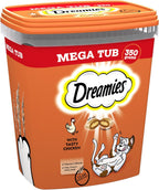 DREAMIES - Chicken Cat Treats - 2x350g - Multipack Snacks 2 Mega Tubs - Bulk Cat Food