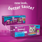 WHISKAS - 1+- Adult Wet Cat Food Pouches - 40 x 85 g - Fish in Jelly - Bulk Cat Food Megapack - 40 Pouches