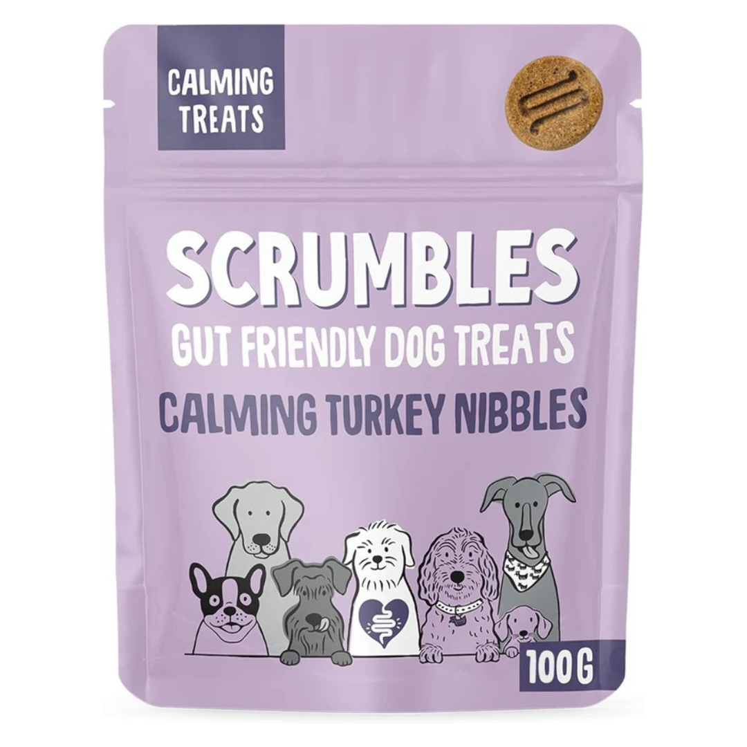Scrumbles Nibbles, 100% Natural, Calming Dog Treats, Grain Free Turkey Training Treats, 100g pouch