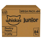 whiskas Junior Poultry Selection in Jelly 84 Pouches, Wet Kitten and Cat Food, Selection of Chicken, Duck, Poultry and Turkey, Megapack (84 x 85 g)