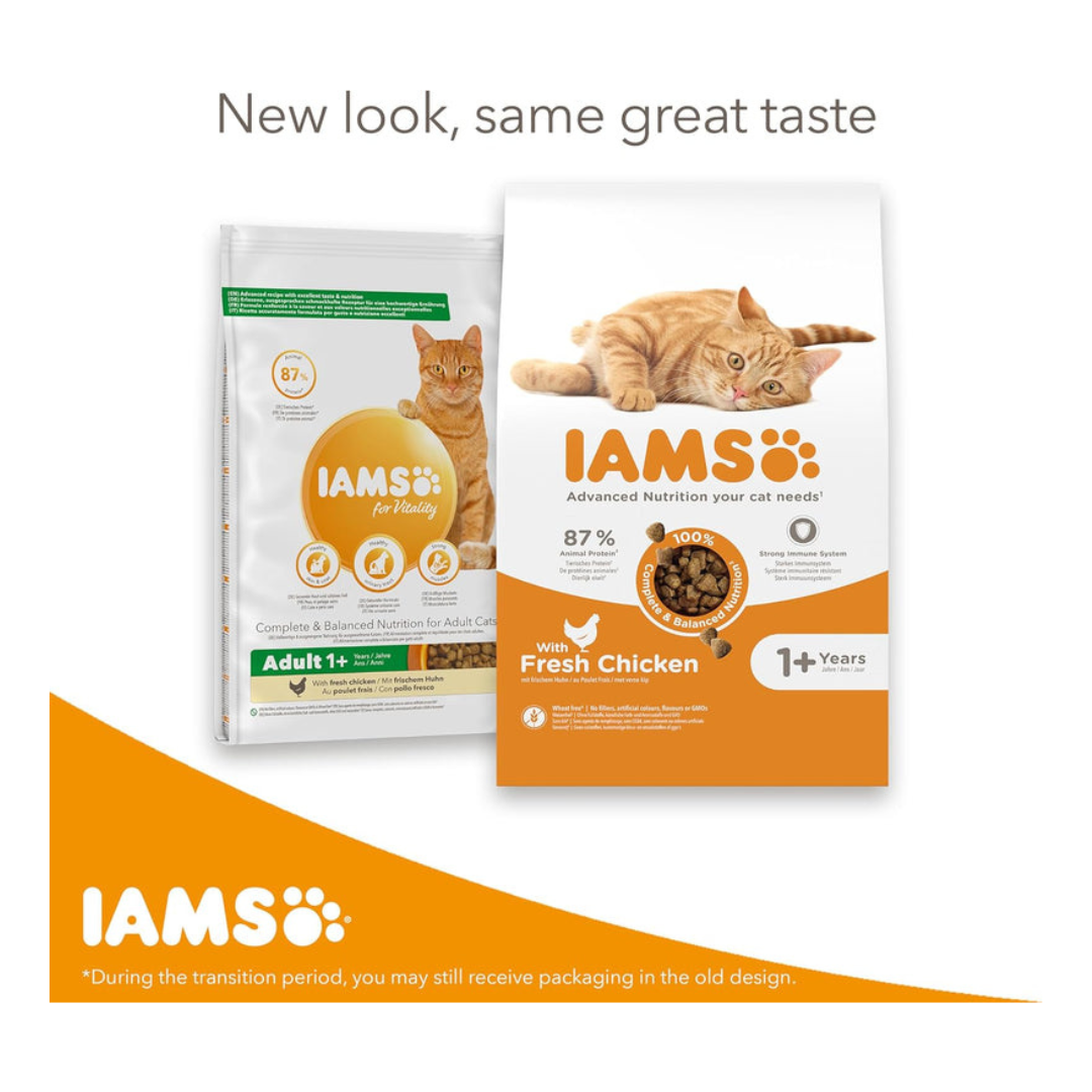 IAMS Adult Complete Dry Cat Food Chicken 3kg - Supports Strong Immune System