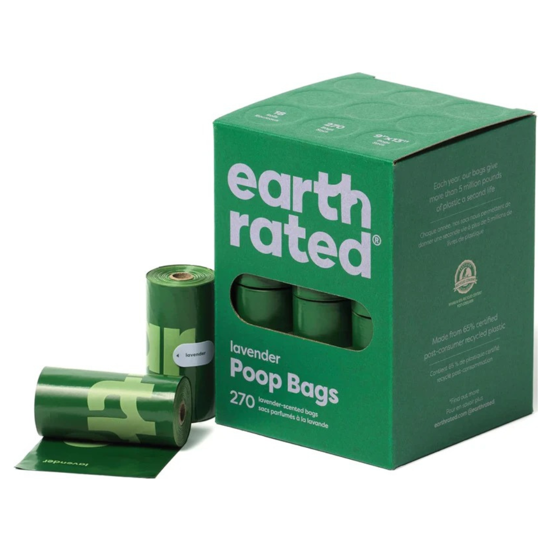 Earth Rated Dog Poo Bags, Guaranteed Leak Proof and Extra Thick Waste Bag Refill Rolls For Dogs, Lavender Scented, 270 Count