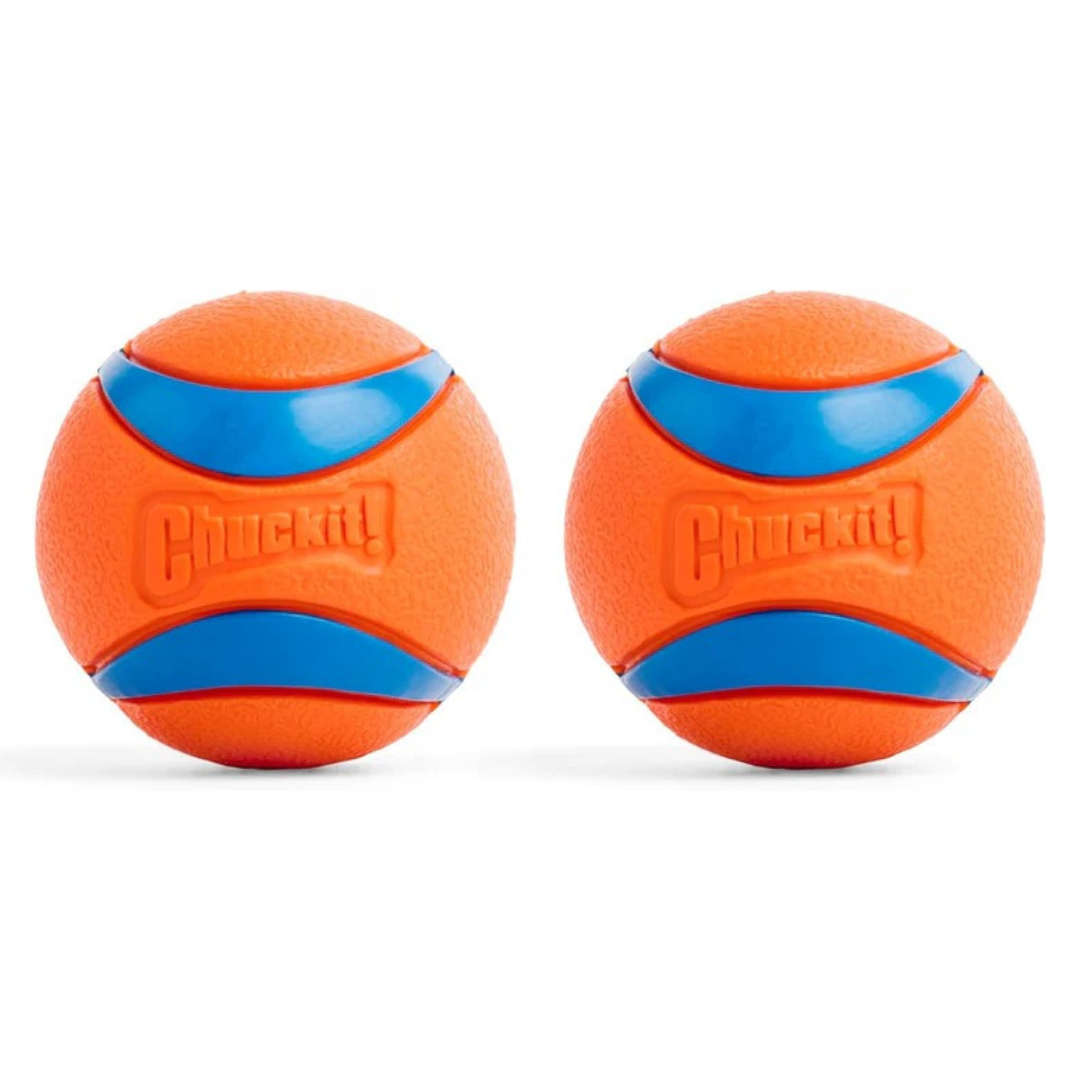 ChuckIt! Ultra Ball Dog Toy, Durable High Bounce Floating Rubber Dog Ball, Launcher Compatible Toy For Dogs, 2 Pack, Medium